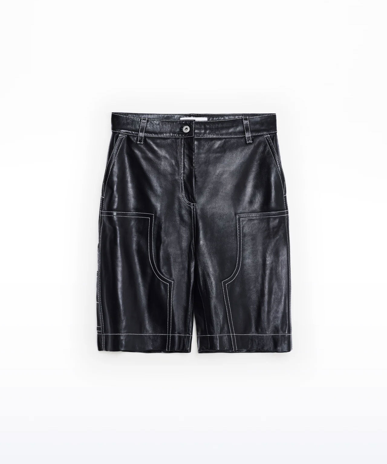 STAND STUDIO Schwarze Ledershorts