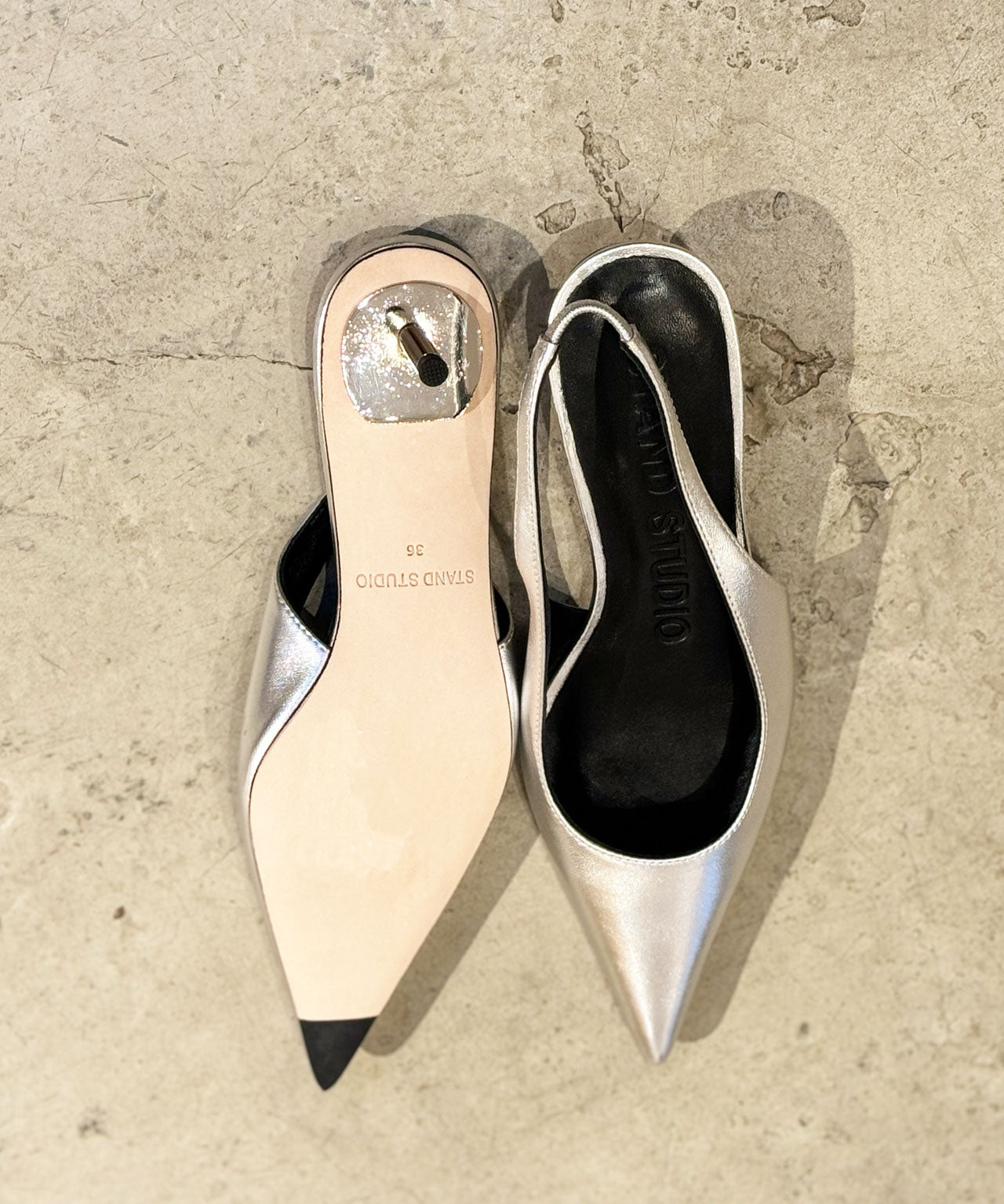 STAND STUDIO Silberne Kittenheels