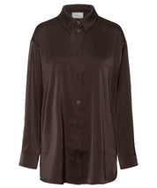 GESTUZ Braunes Satin Hemd