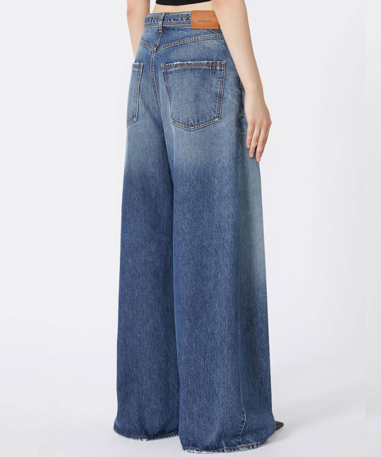 SPORTMAX Weite Jeans mit Denimgürtel