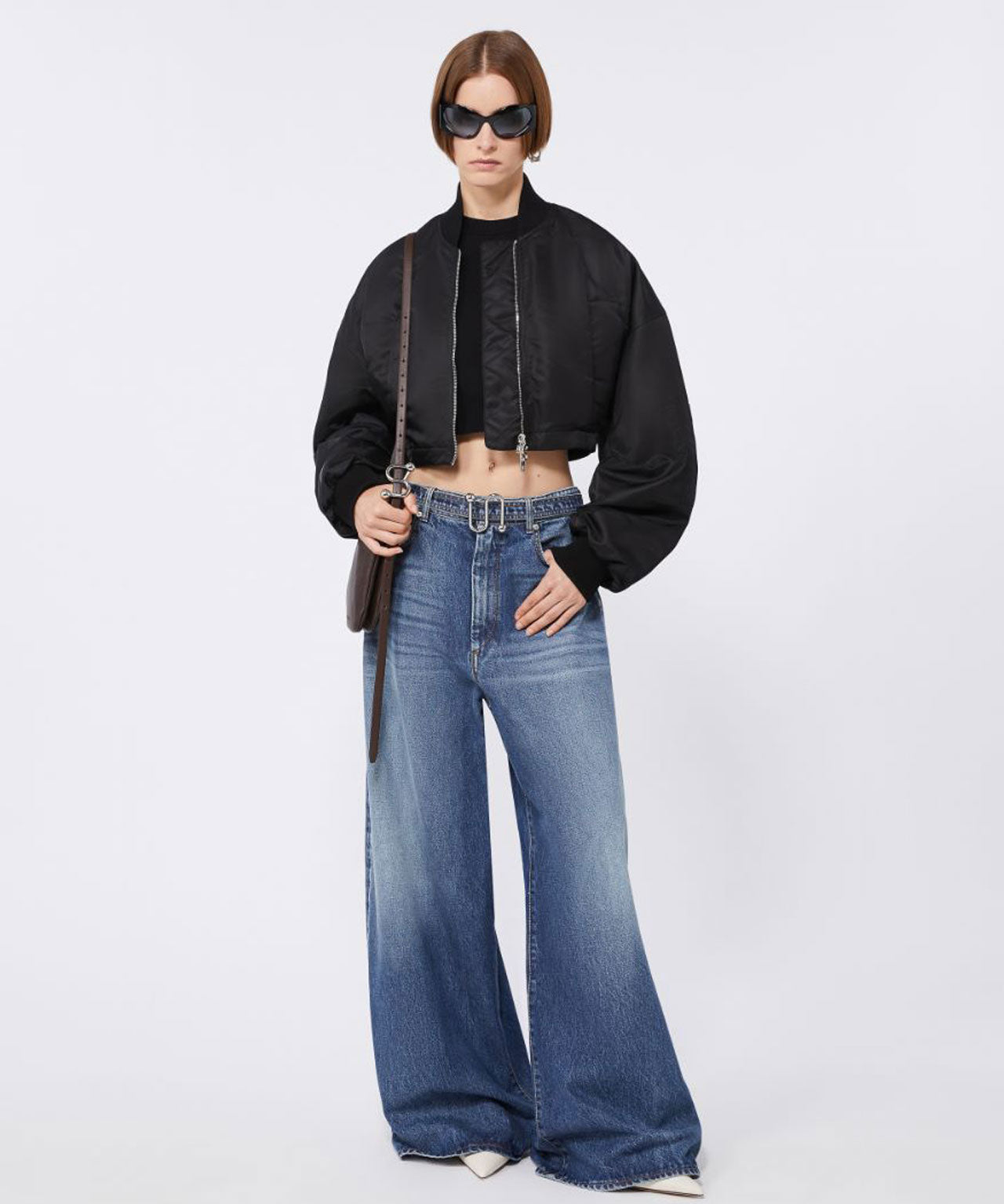 SPORTMAX Weite Jeans mit Denimgürtel