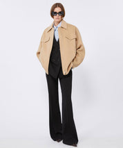 SPORTMAX Sandfarbene Wolljacke 