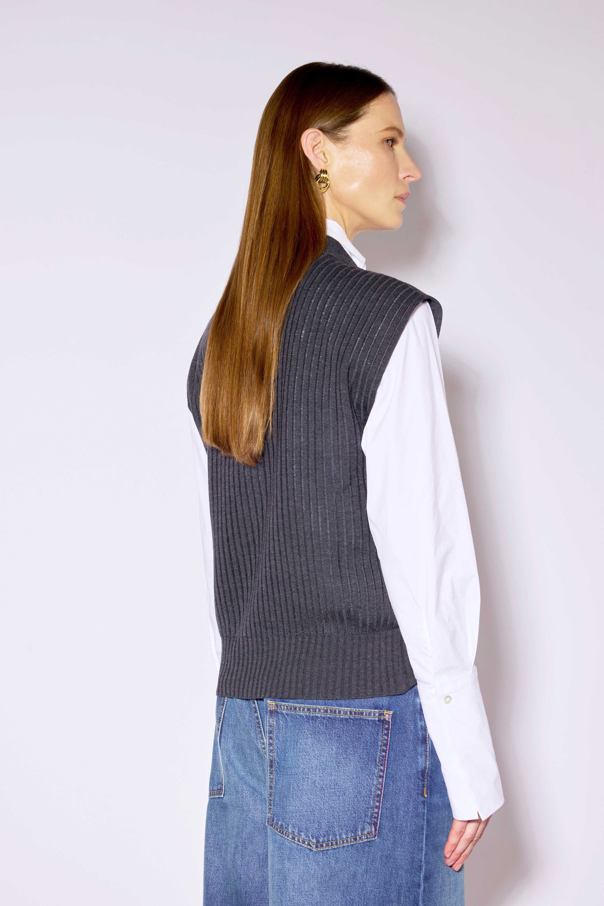 Schwarze Strickweste
