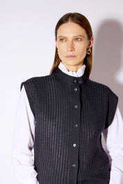 Schwarze Strickweste