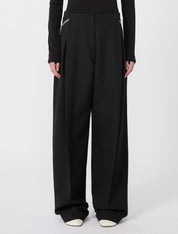 SPORTMAX Schwarze weite Anzughose mit Bundfalten