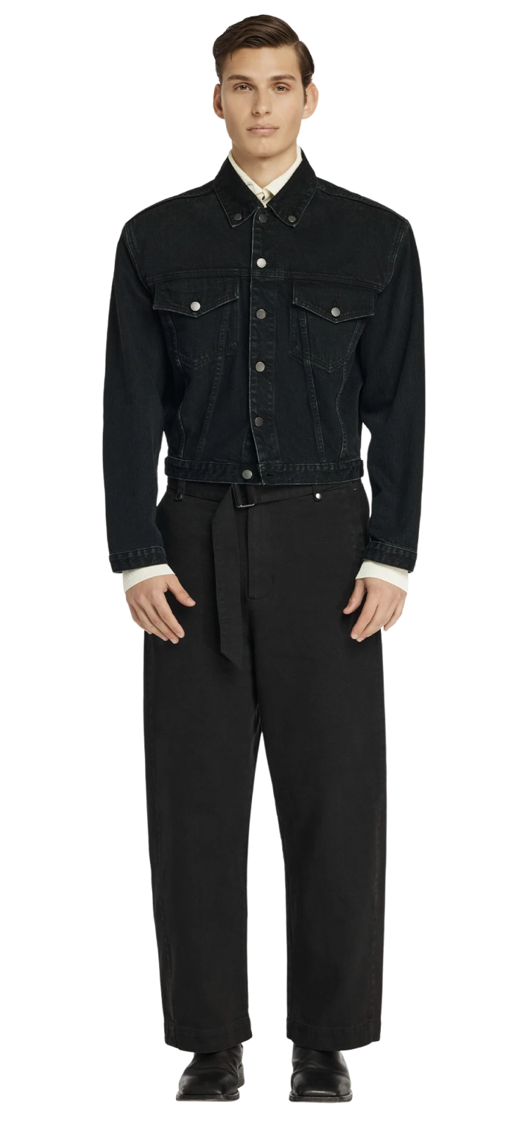 Entire Studios Schwarze Jeans mit Gürtel