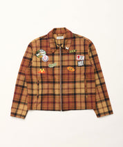 CARNE BOLLENTE Kariertes Workerjacket mit Patches