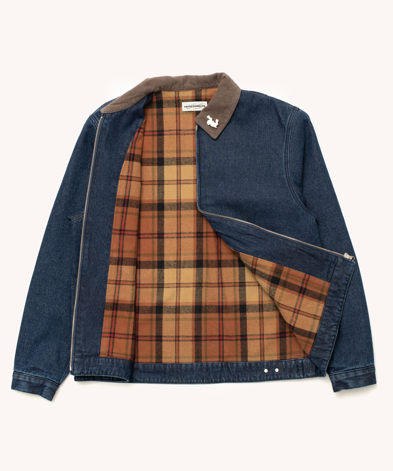 CARNE BOLLENTE Gefütterte Jeansjacke