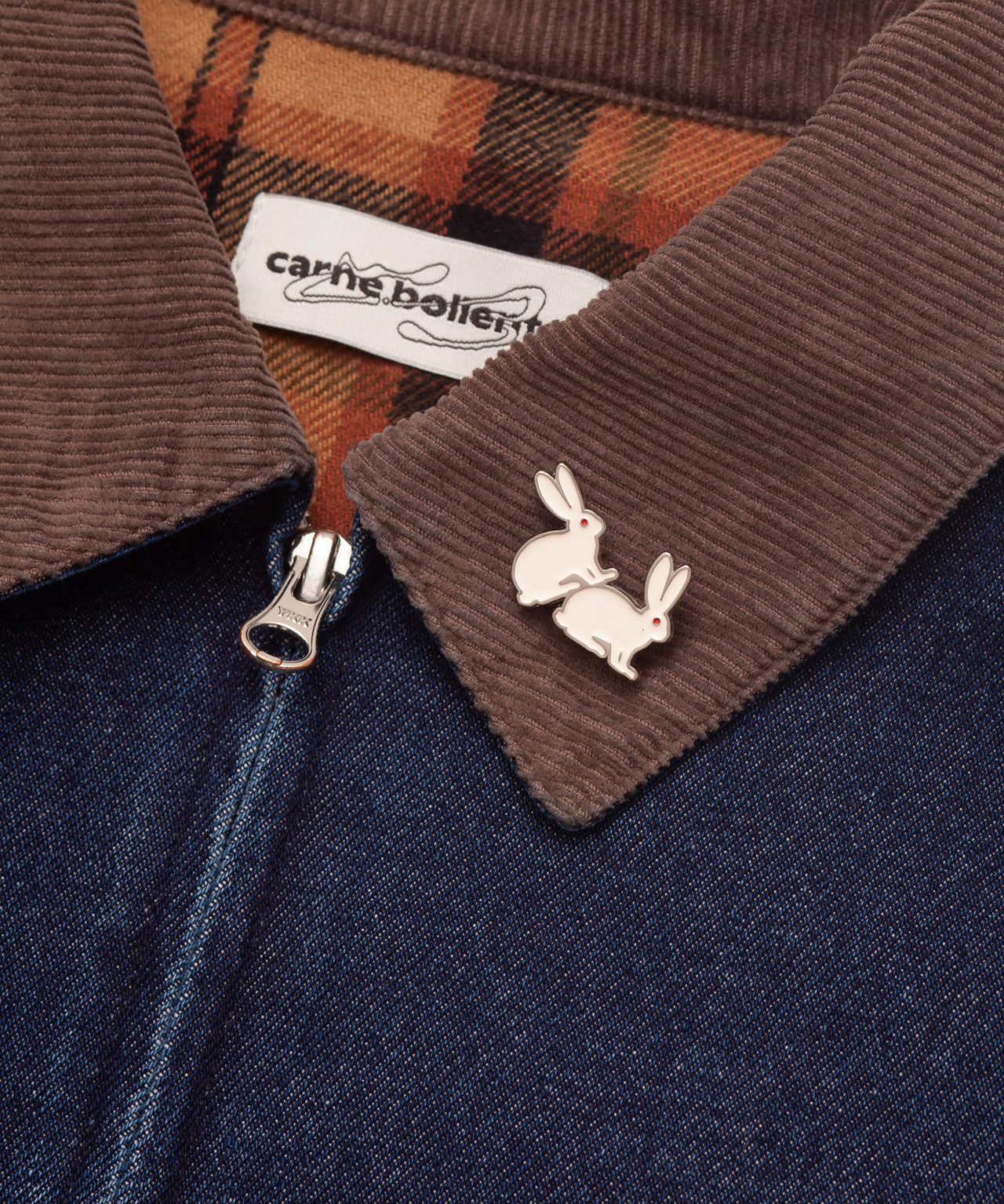 CARNE BOLLENTE Gefütterte Jeansjacke