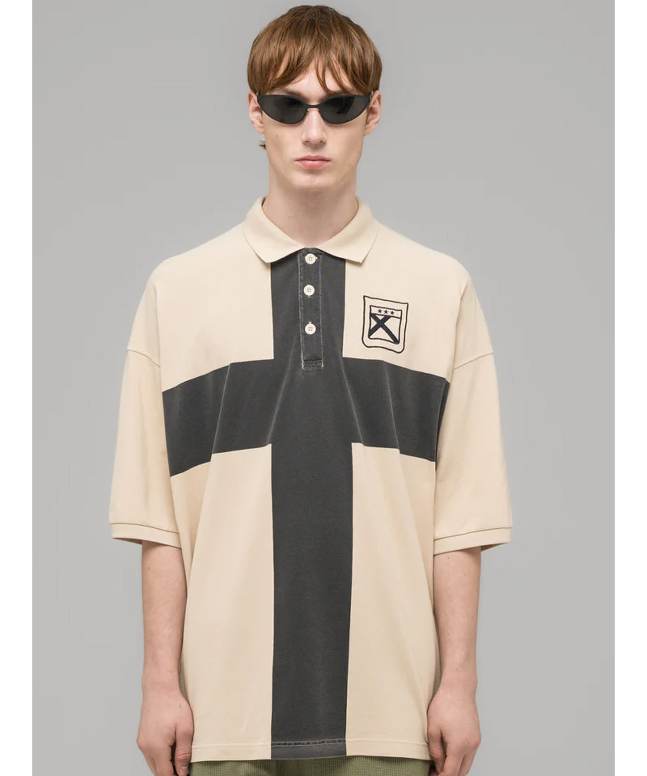 032C Beiges Oversized Poloshirt