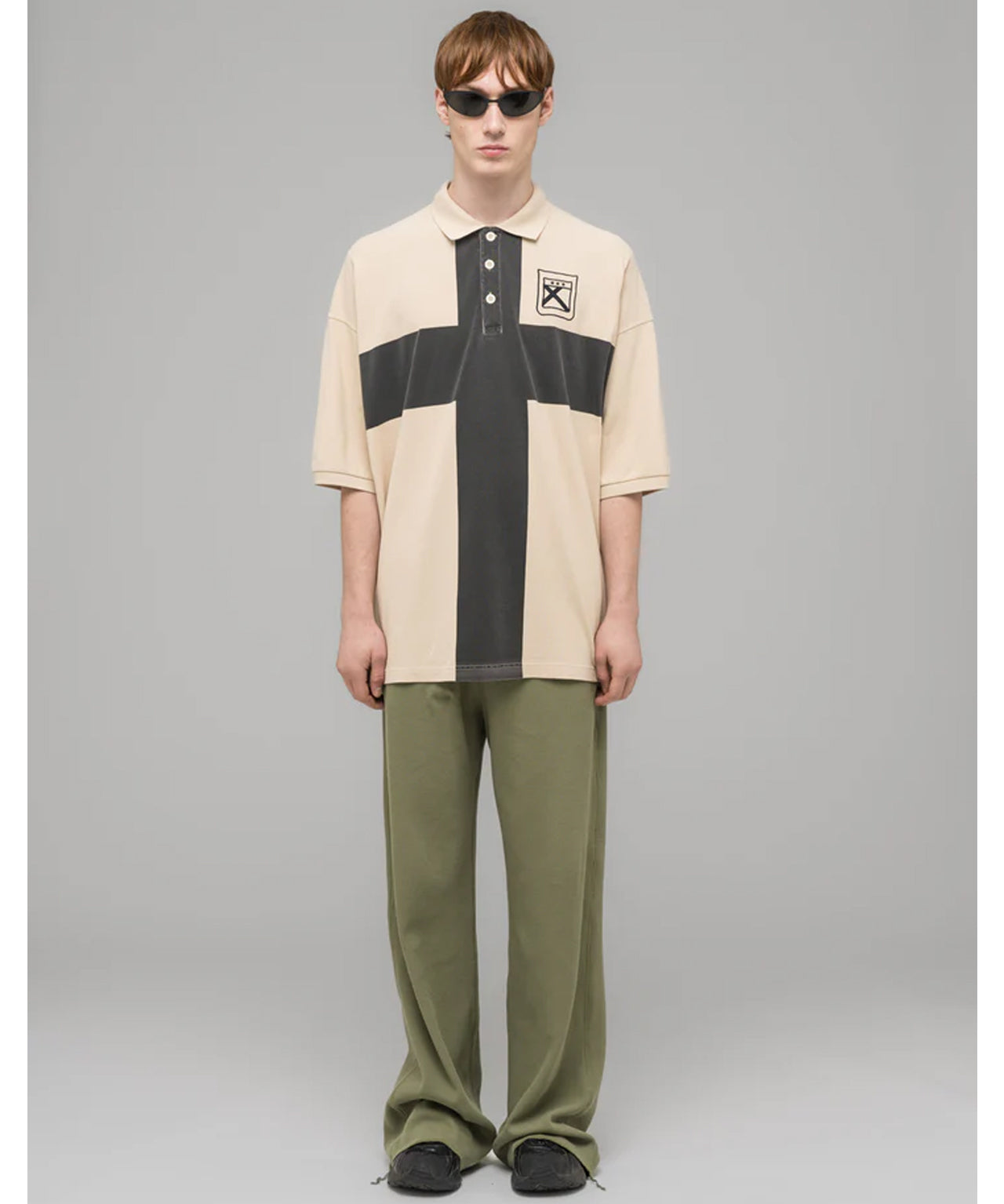 032C Beiges Oversized Poloshirt