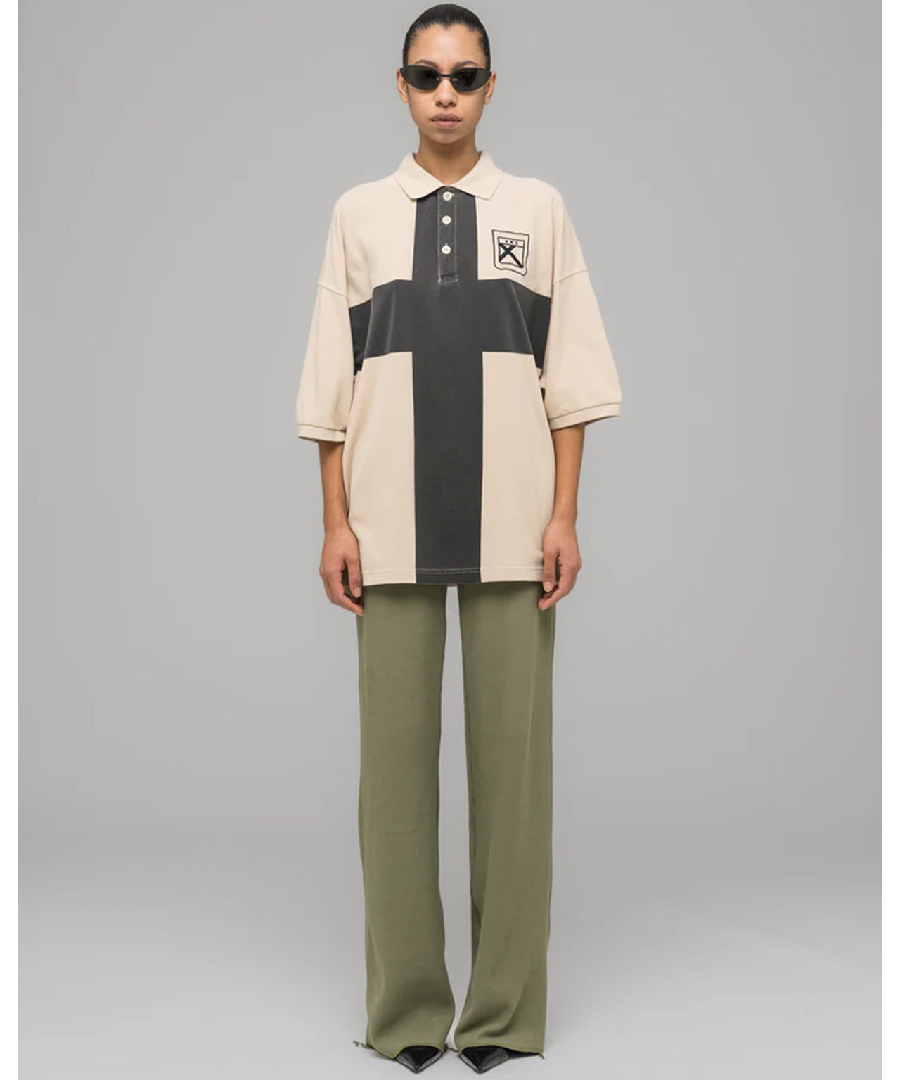 032C Beiges Oversized Poloshirt