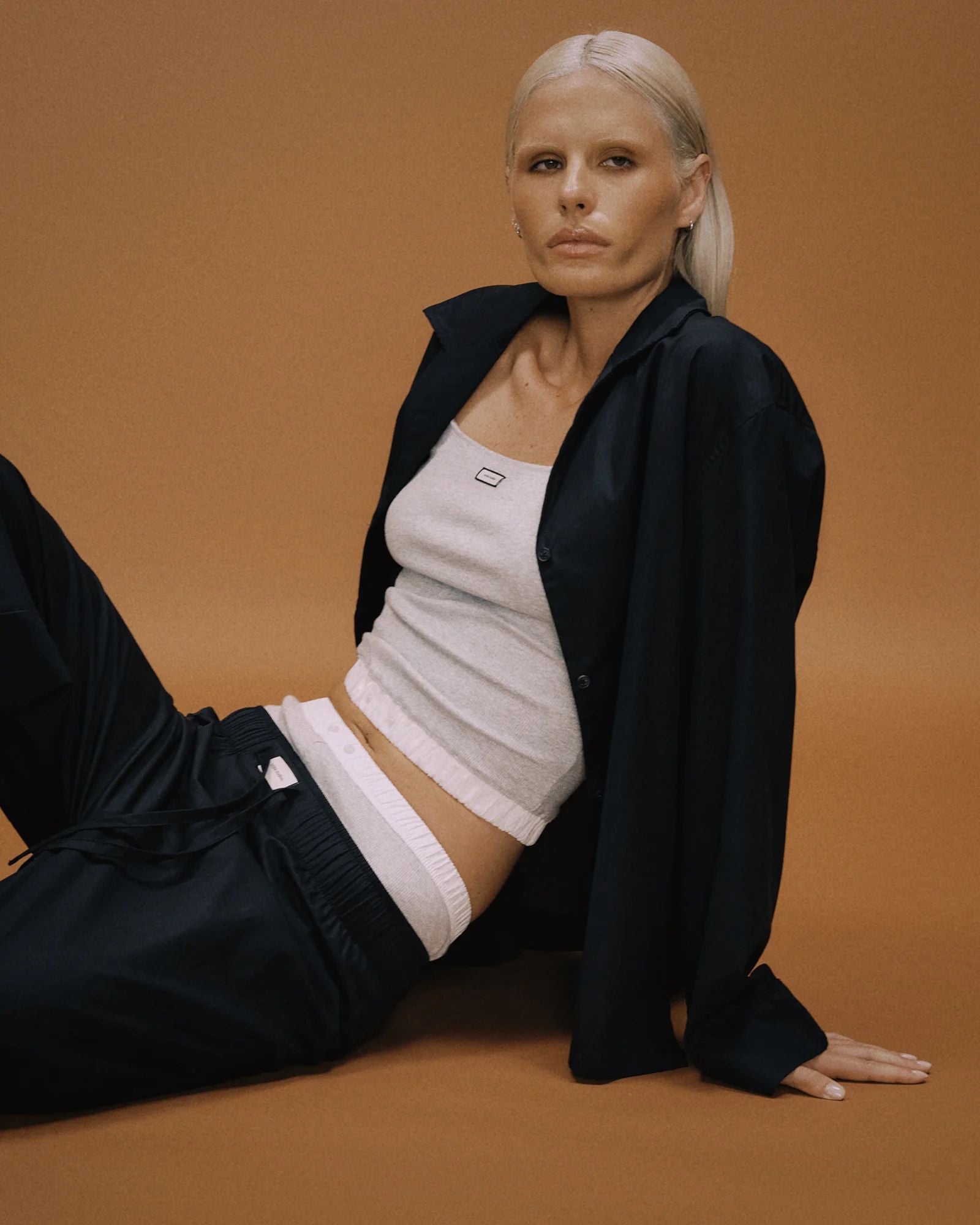 Entire Studios Schwarzes Pyjamahemd