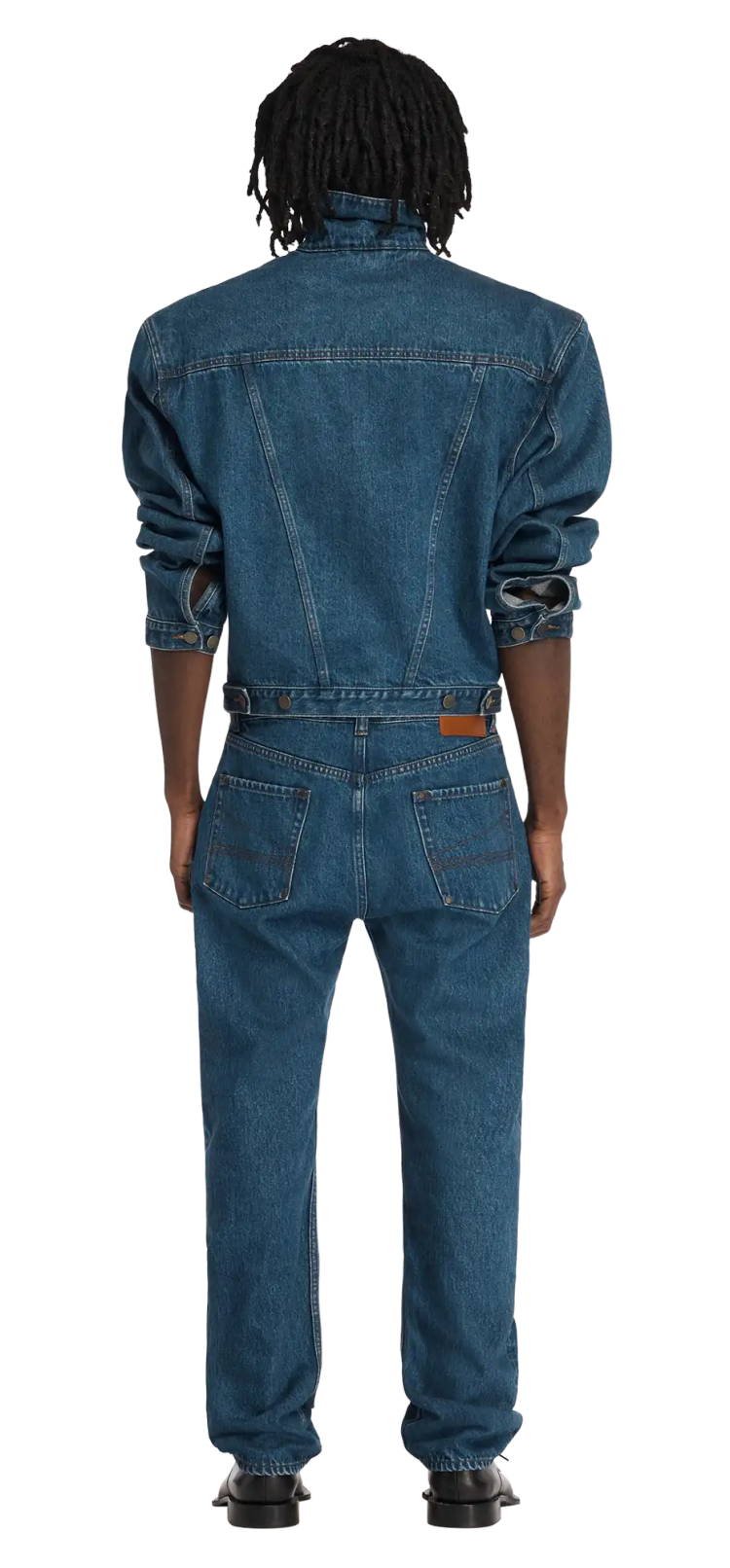 Entire Studios Mittelblaue Denimjacke mit Schulterpolster