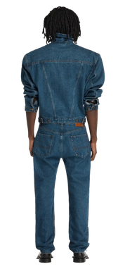 Entire Studios Mittelblaue Denimjacke mit Schulterpolster