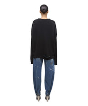 HELMUT LANG Schwarzer Pullover mit Raw Edges