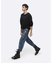 HELMUT LANG Schwarzer Pullover mit Raw Edges