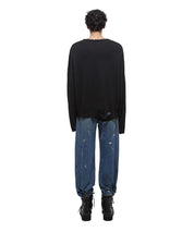 HELMUT LANG Schwarzer Pullover mit Raw Edges