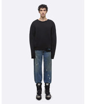 HELMUT LANG Schwarzer Pullover mit Raw Edges