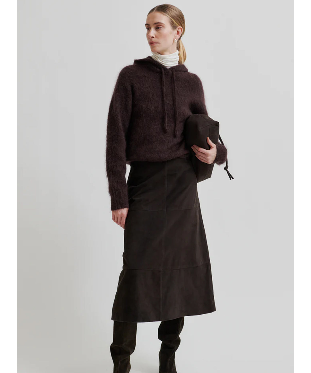 SECOND FEMALE Brauner Strickhoodie