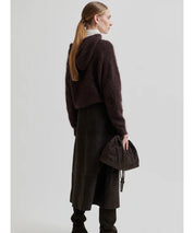 SECOND FEMALE Brauner Strickhoodie