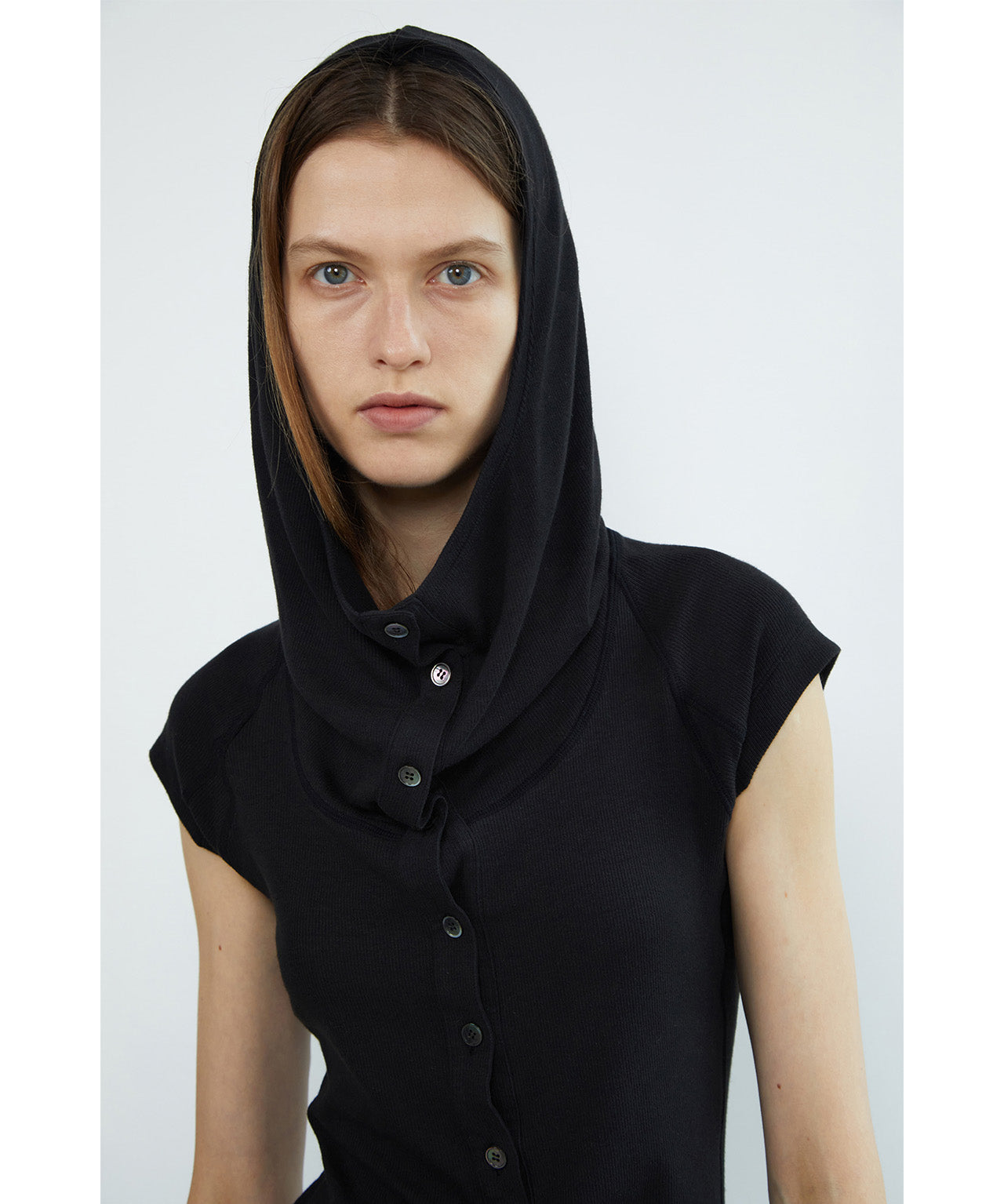 LOW CLASSIC Schmales Ripptop mit Kapuze, 2 Farben