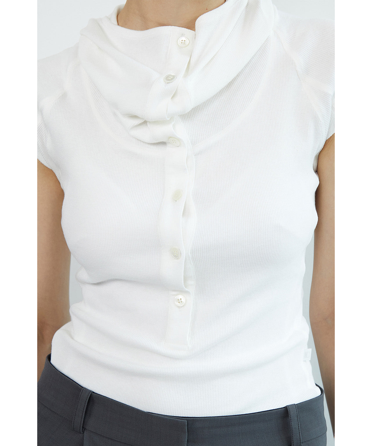 LOW CLASSIC Schmales Ripptop mit Kapuze, 2 Farben