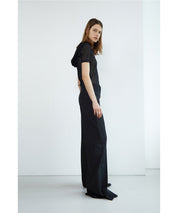 LOW CLASSIC Schwarze Anzugshose mit Falten am Bein