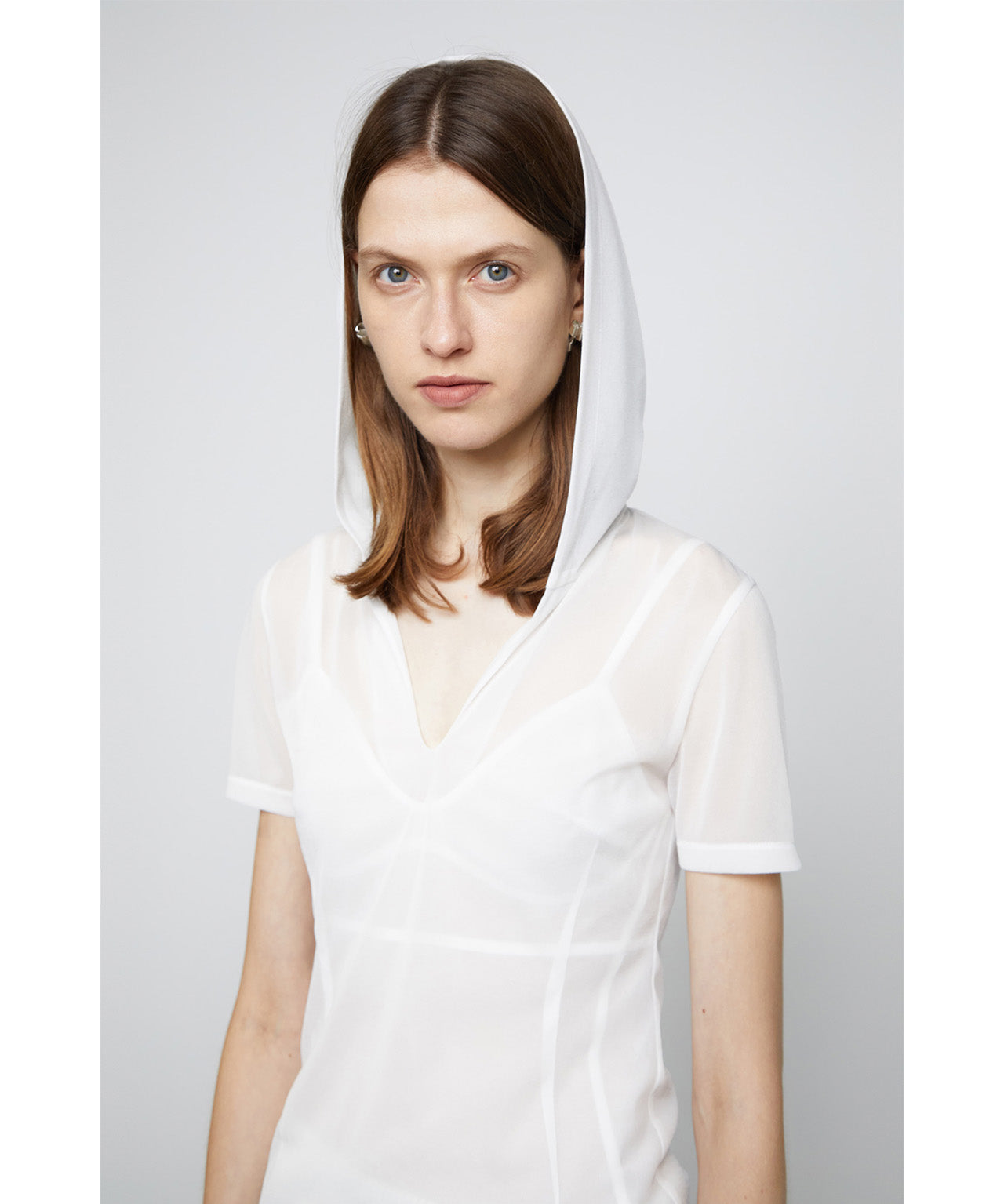 LOW CLASSIC Semitransparentes Top mit Kapuze, 2 Farben