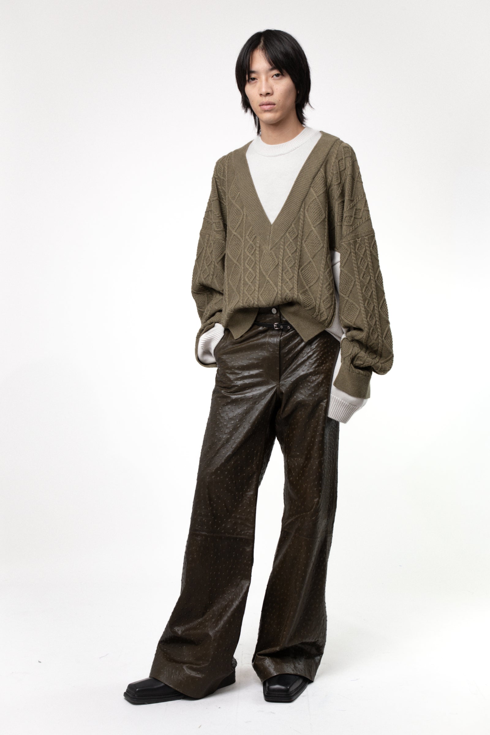 EGONLAB Layered Pullover Creme/Grün – Ansicht 2