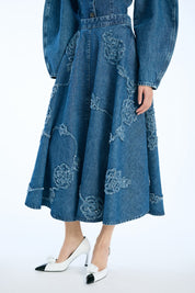 ROTATE Tellerrock aus Denim