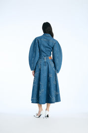 ROTATE Tellerrock aus Denim