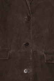 ROTATE Dunkelbrauner Wildlederblazer