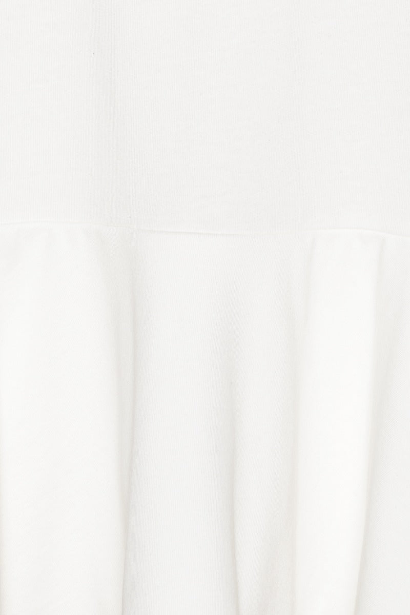ROTATE Weißes, oversized T-Shirt mit Peplum