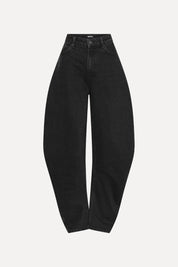 Rotate Schwarze Barreleg Jeans