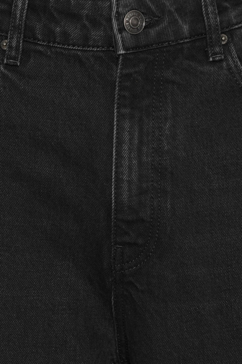 Rotate Schwarze Barreleg Jeans – Detailansicht