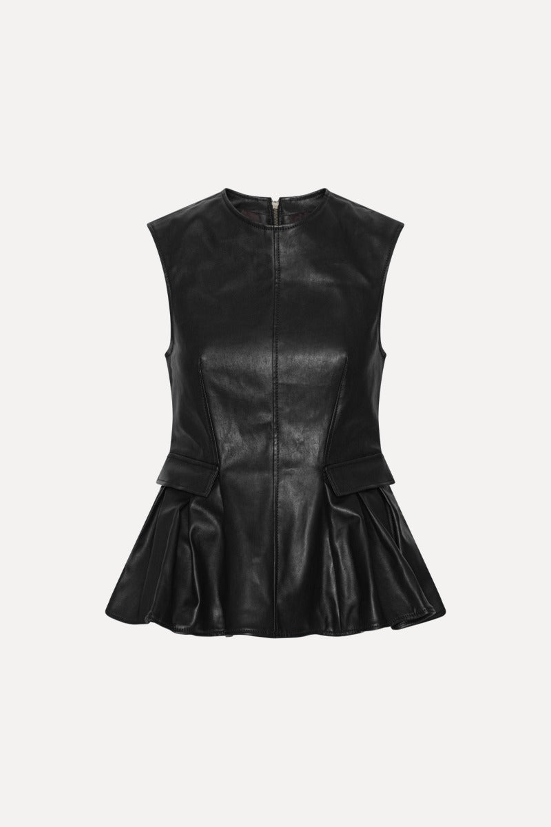 Rotate Ledertop mit Peplum