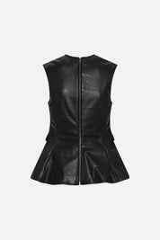 Rotate Ledertop mit Peplum – Rückansicht
