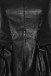 Rotate Ledertop mit Peplum – Detailansicht