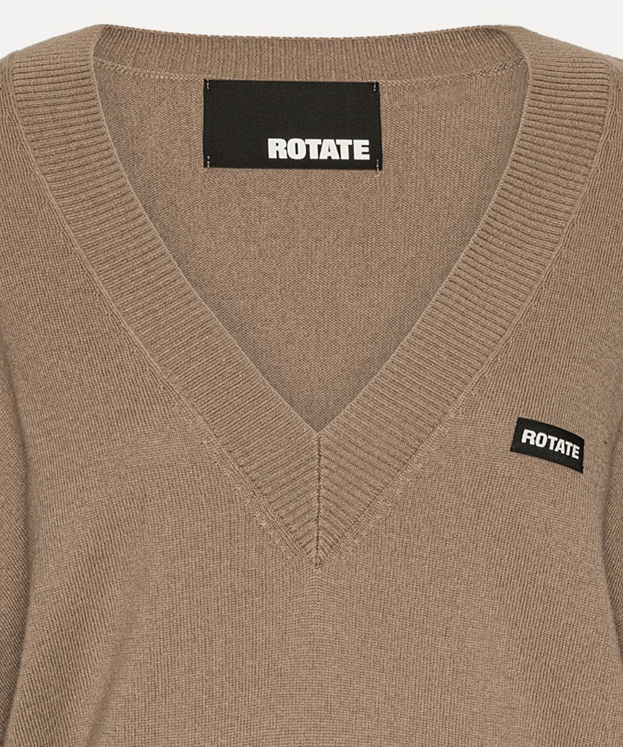 ROTATE Leichter Strickpullover mit V-Kragen
