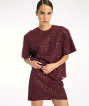 ROTATE T-Shirt mit Pailletten