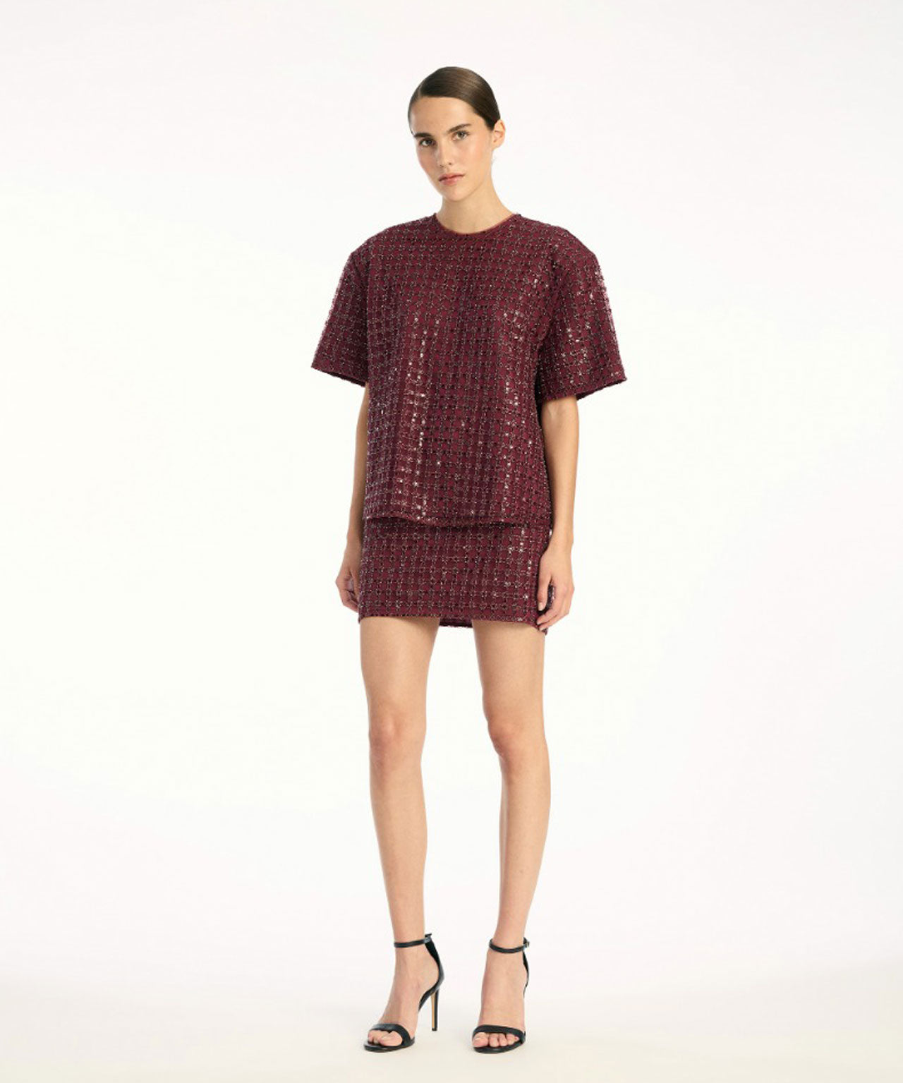 ROTATE T-Shirt mit Pailletten