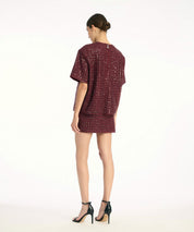 ROTATE T-Shirt mit Pailletten