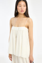 ROTATE Weißes, gestreiftes Slip Top