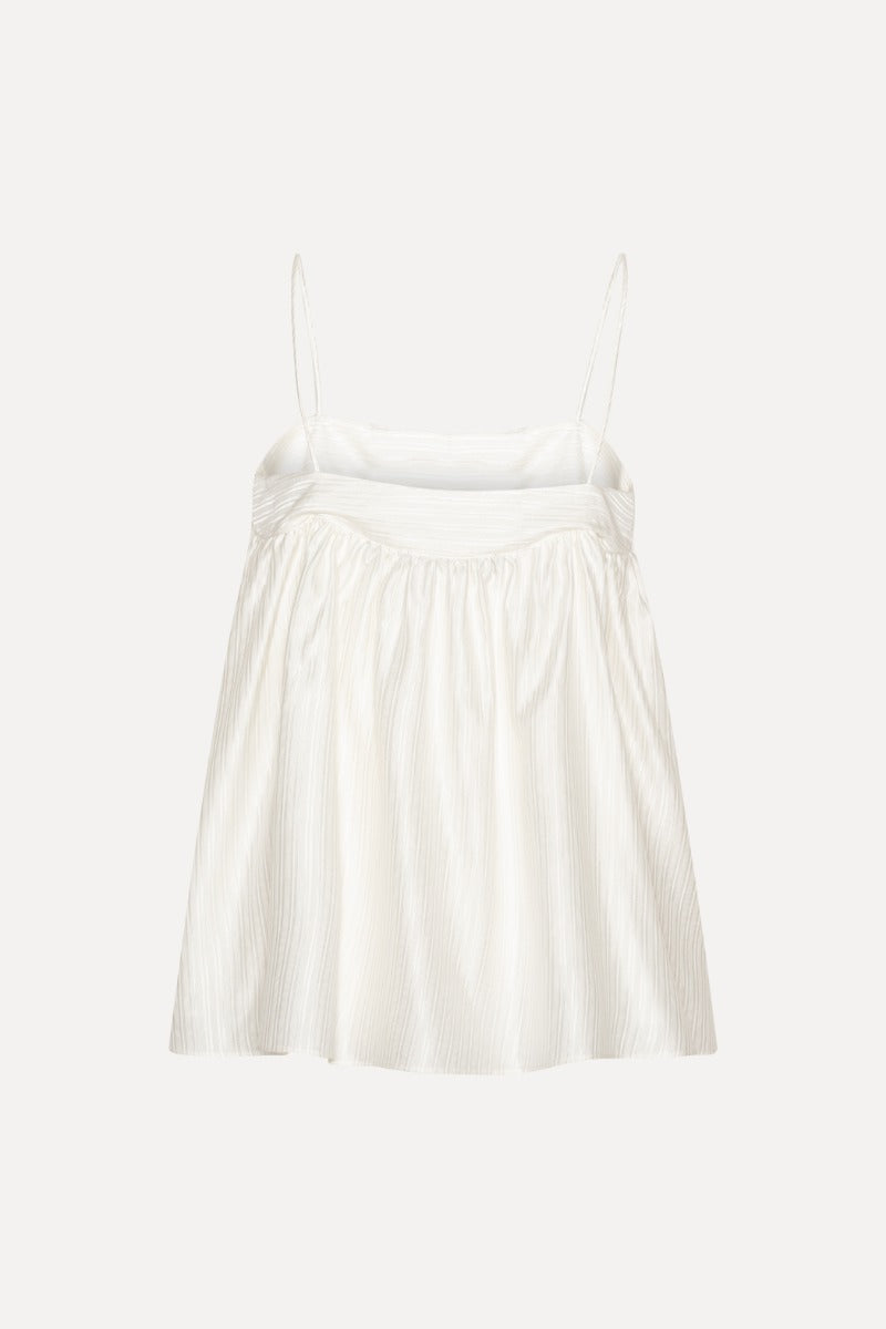 ROTATE Weißes, gestreiftes Slip Top